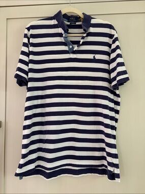 Polo by Ralph Lauren Navy and White Striped Polo Shirt